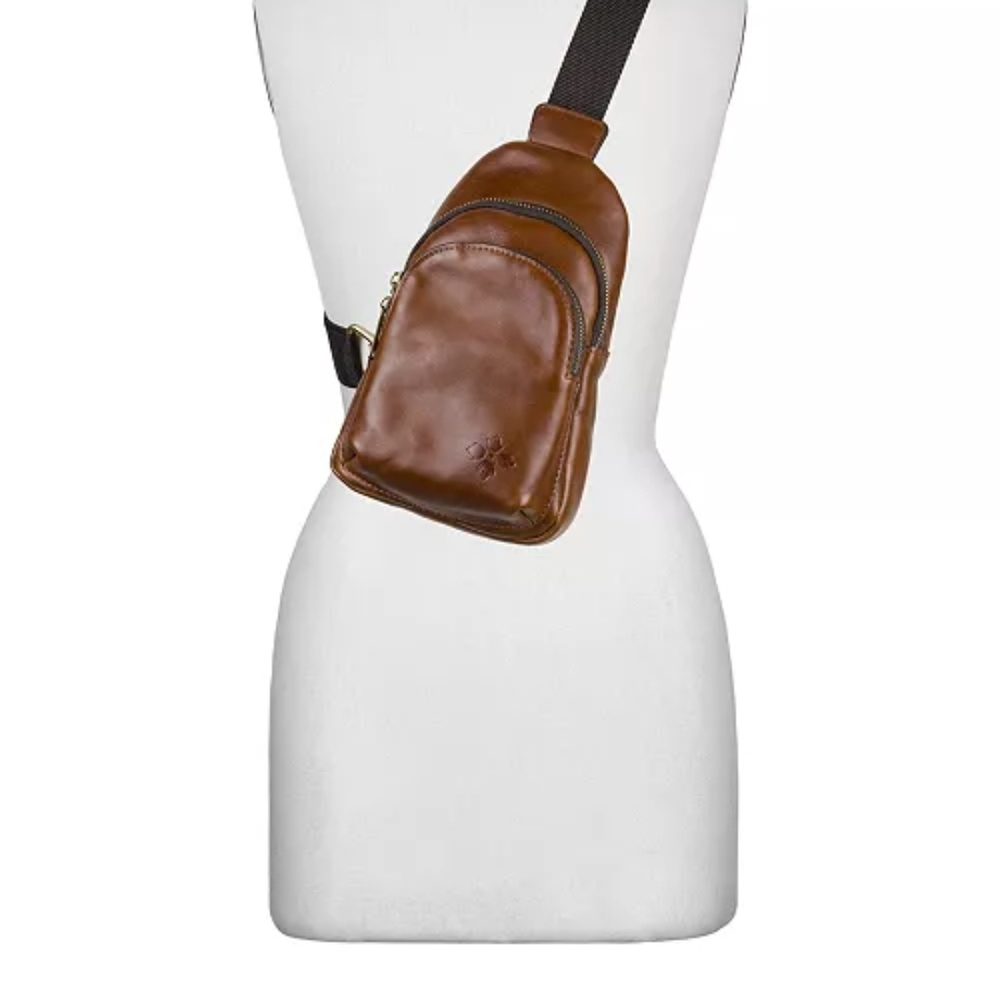 NWOT Patricia Nash Cognac Brown Genuine Leather Crossbody Bag Vintage Distressed - Picture 6 of 7